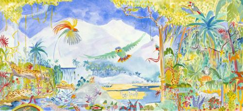 Jungle mural, approximately   609cm x 243cm