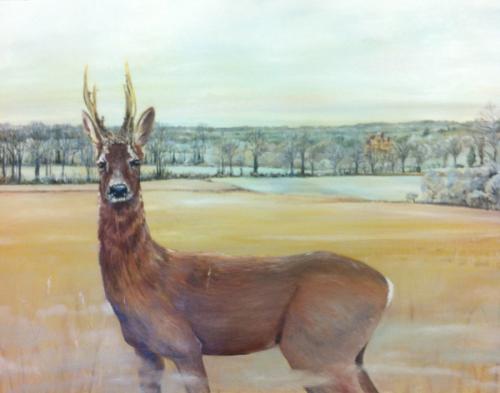 Winter Deer. Oil on Canvas