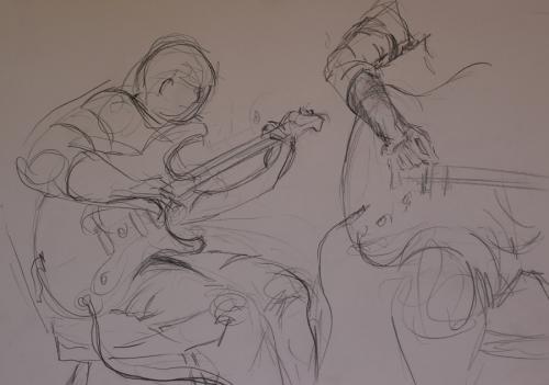 Guitar lesson 3. Pencil. 42 x 28cm.
