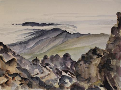 Mount Teide Tenerife. Watercolour. 31 x 23cm.