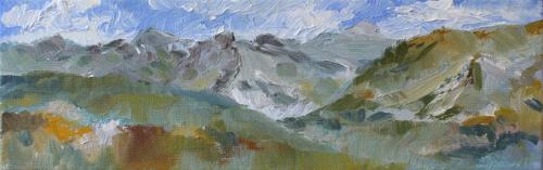 Towards Zell am See. Oil on Canvas 30 x 10cm. sold