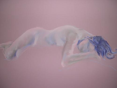 Pink Recline Chalk pastel, 59cm x 84cm SOLD