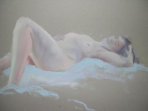 Recline. Chalk Pastel on Paper, 84cm x 64cm