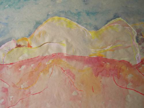 Recline Jenifer, mixed media, 110cm x 75cm framed