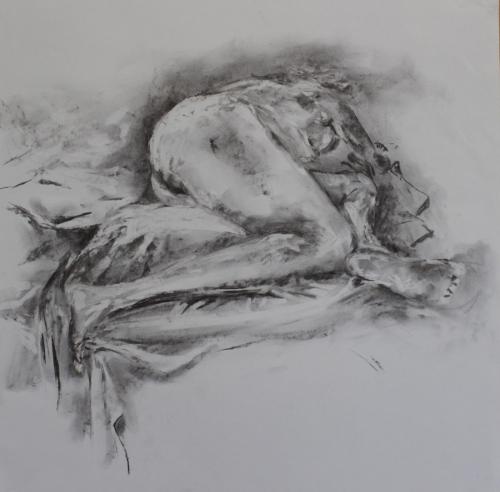 Slumber. charcoal. 64 x 45cm